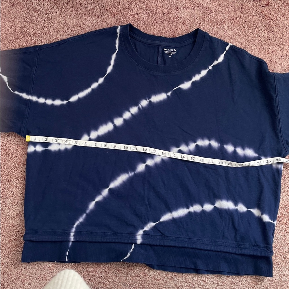 Athleta Navy Tie-Dye Sweatshirt - Picture 4 of 5